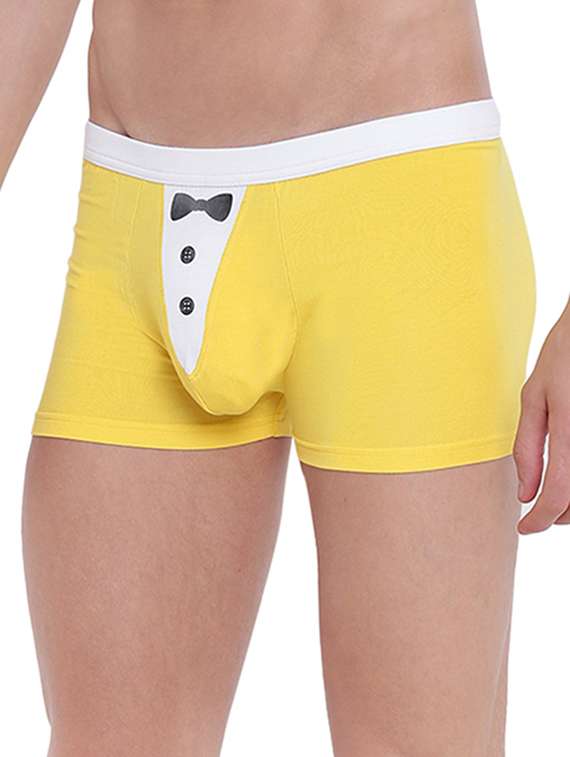 yellow cotton modal spandex trunks - 15921794 -  Standard Image - 1
