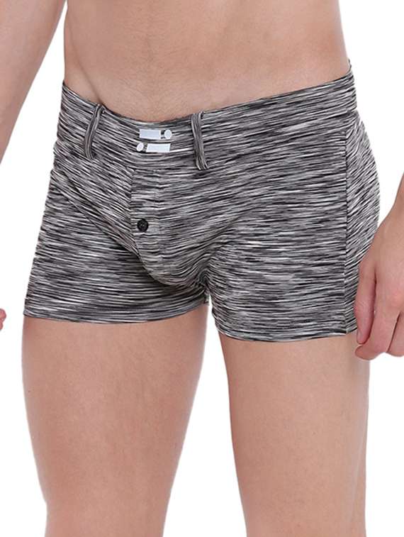 grey black melange polyester spandex trunk - 15921796 -  Standard Image - 1