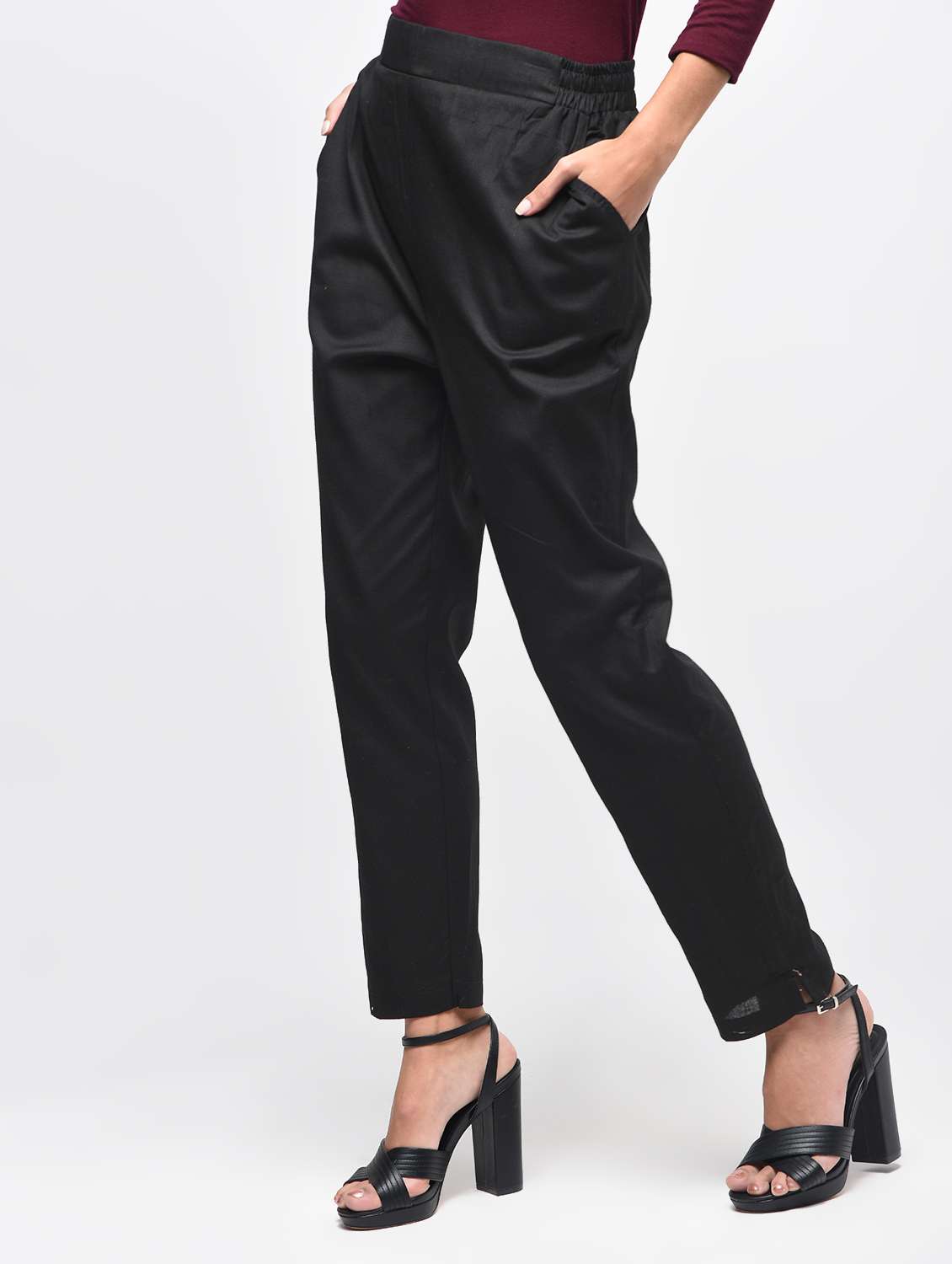 elasticated back cigarette pants - 15923475 -  Standard Image - 1