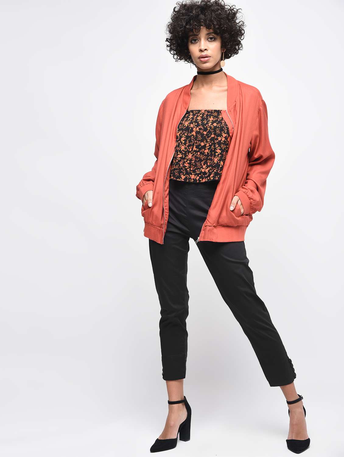 button detail flat front trousers - 15923486 -  Standard Image - 1