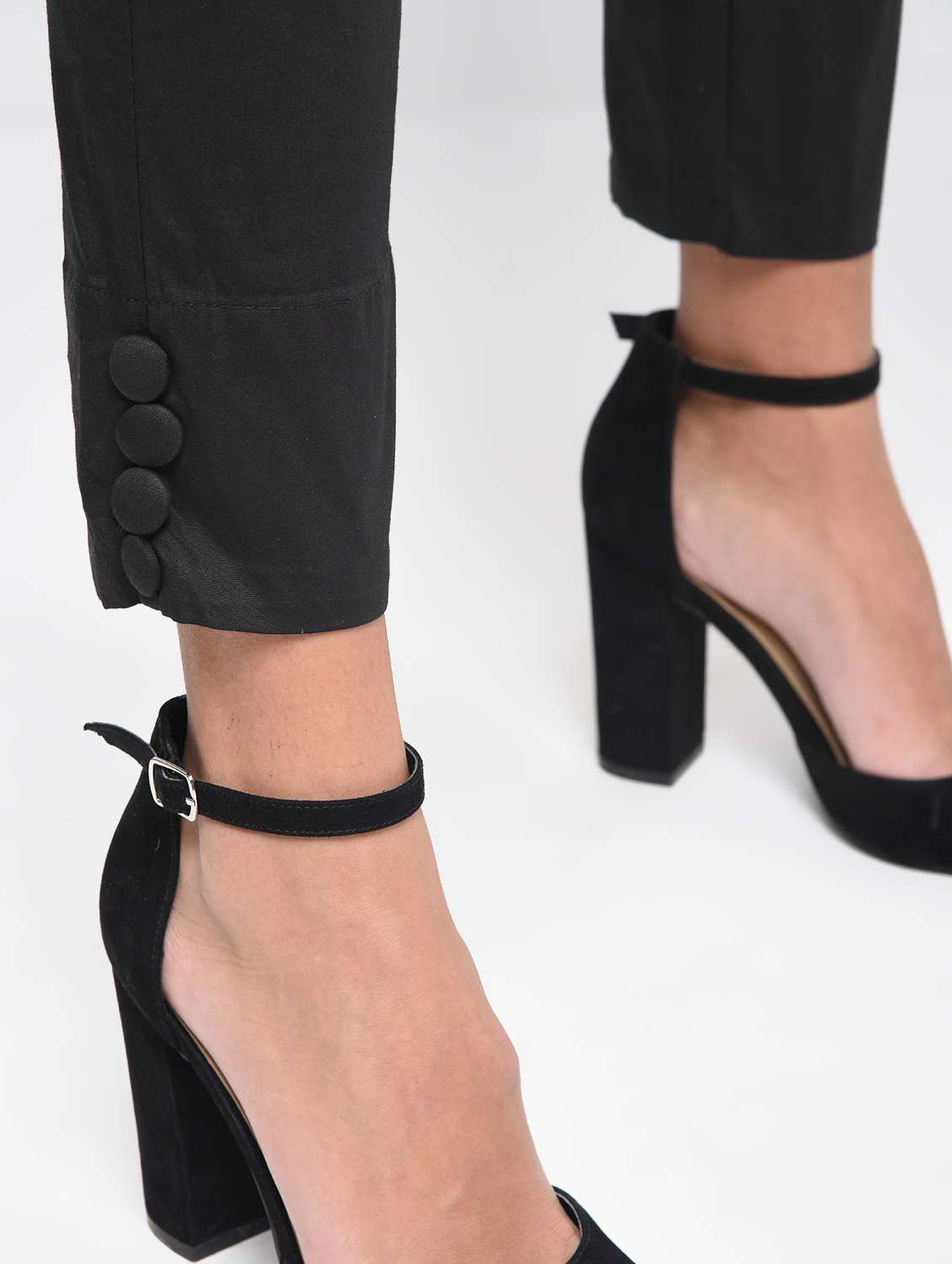 button detail flat front trousers - 15923486 -  Standard Image - 6