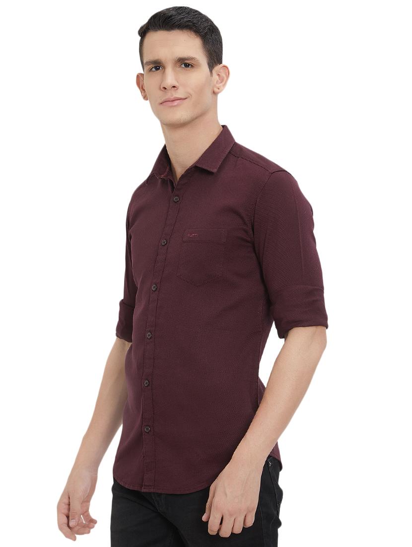 purple solid casual shirt - 15925663 - Standard Image - 1