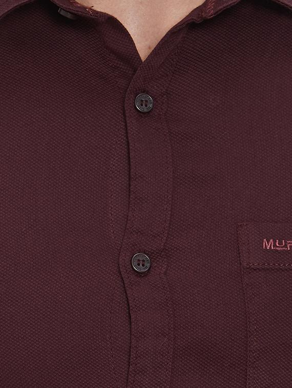 purple solid casual shirt - 15925663 - Standard Image - 4