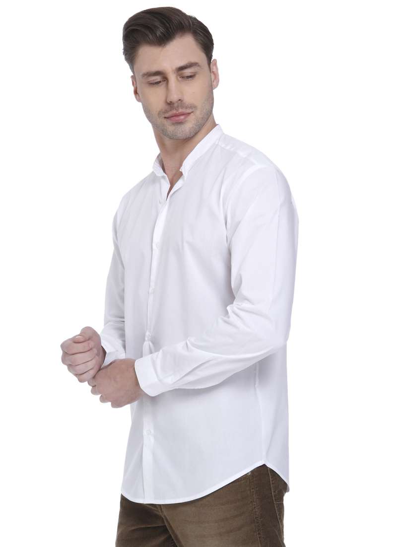 white solid casual shirt - 15925664 - Standard Image - 1