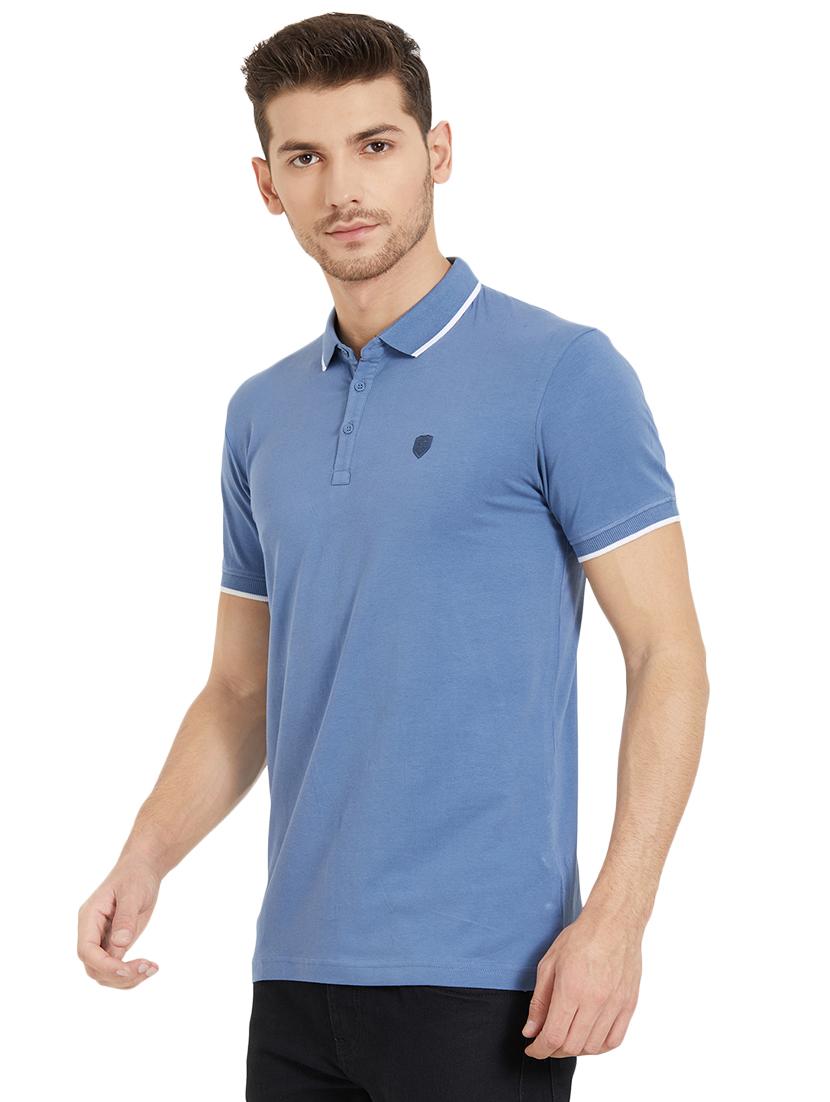 blue cotton polo t-shirt - 15926724 - Standard Image - 1