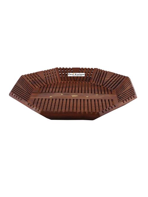 desi karigar octagon cutting wood tray - 15927352 -  Standard Image - 0