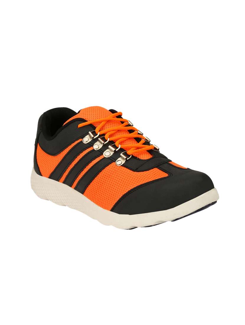 orange mesh sport shoes