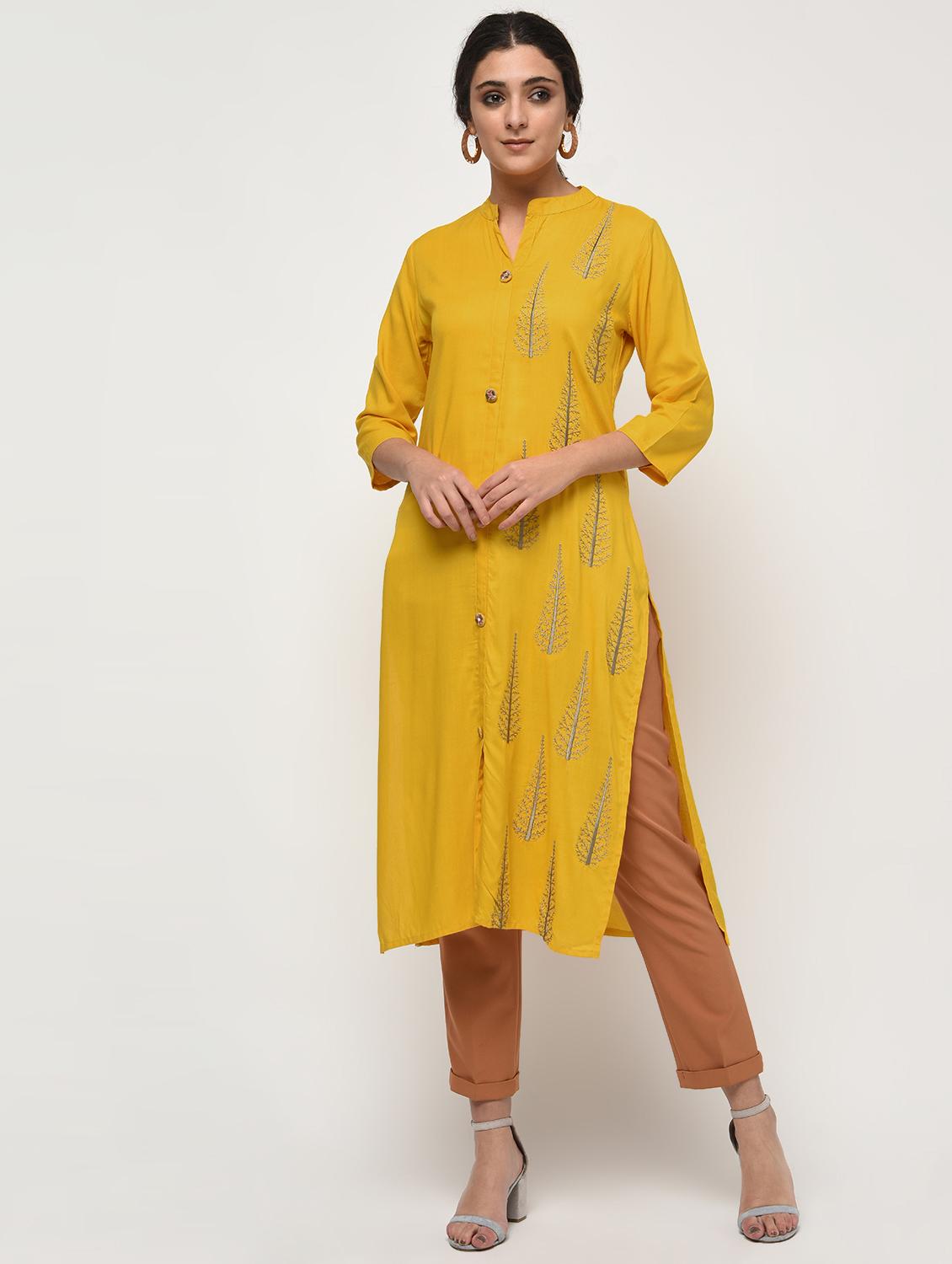 embroidered straight kurta - 15931442 -  Standard Image - 1