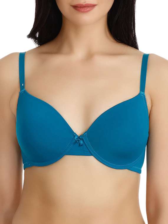 bow patch solid t-shirt bra