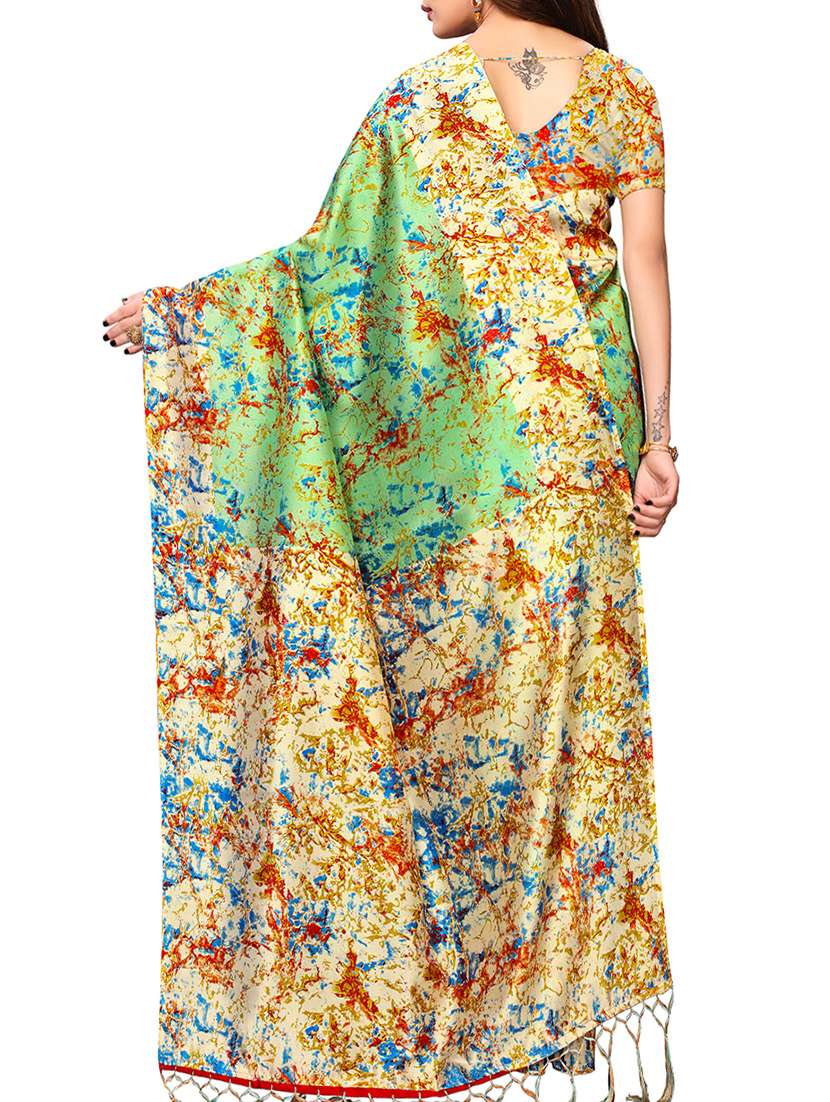 abstract printed mysore silk saree with blouse - 15932580 -  Standard Image - 1