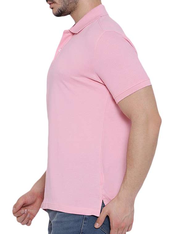pink solid polo tshirt - 15932792 -  Standard Image - 1