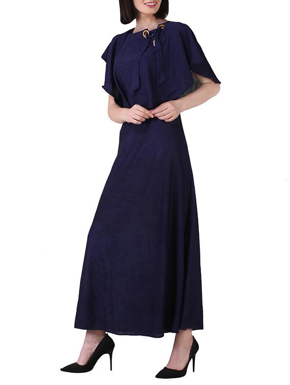 eyelet detail overlay maxi dress - 15933098 -  Standard Image - 1
