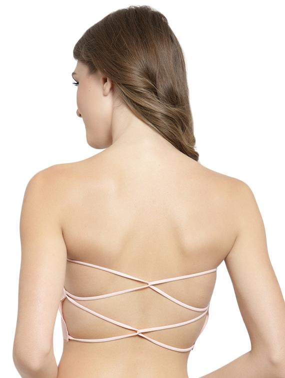 styled back striped tube bra - 15935082 - Standard Image - 1