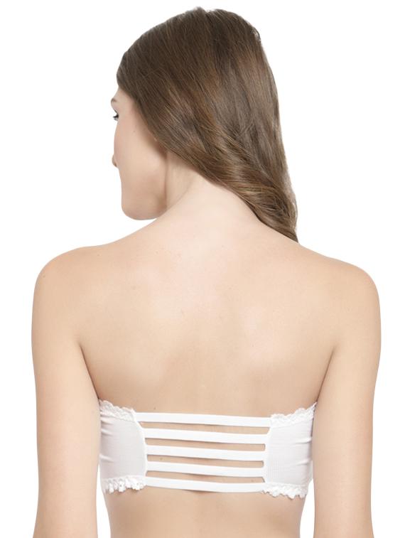 styled back lace inserted tube bra - 15935086 - Standard Image - 1