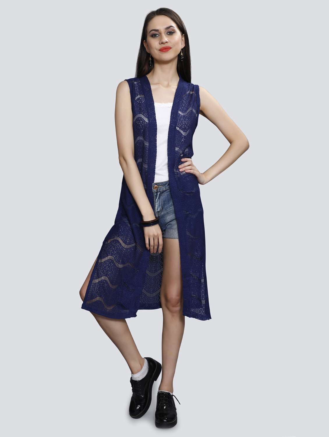 side slit laced shrug