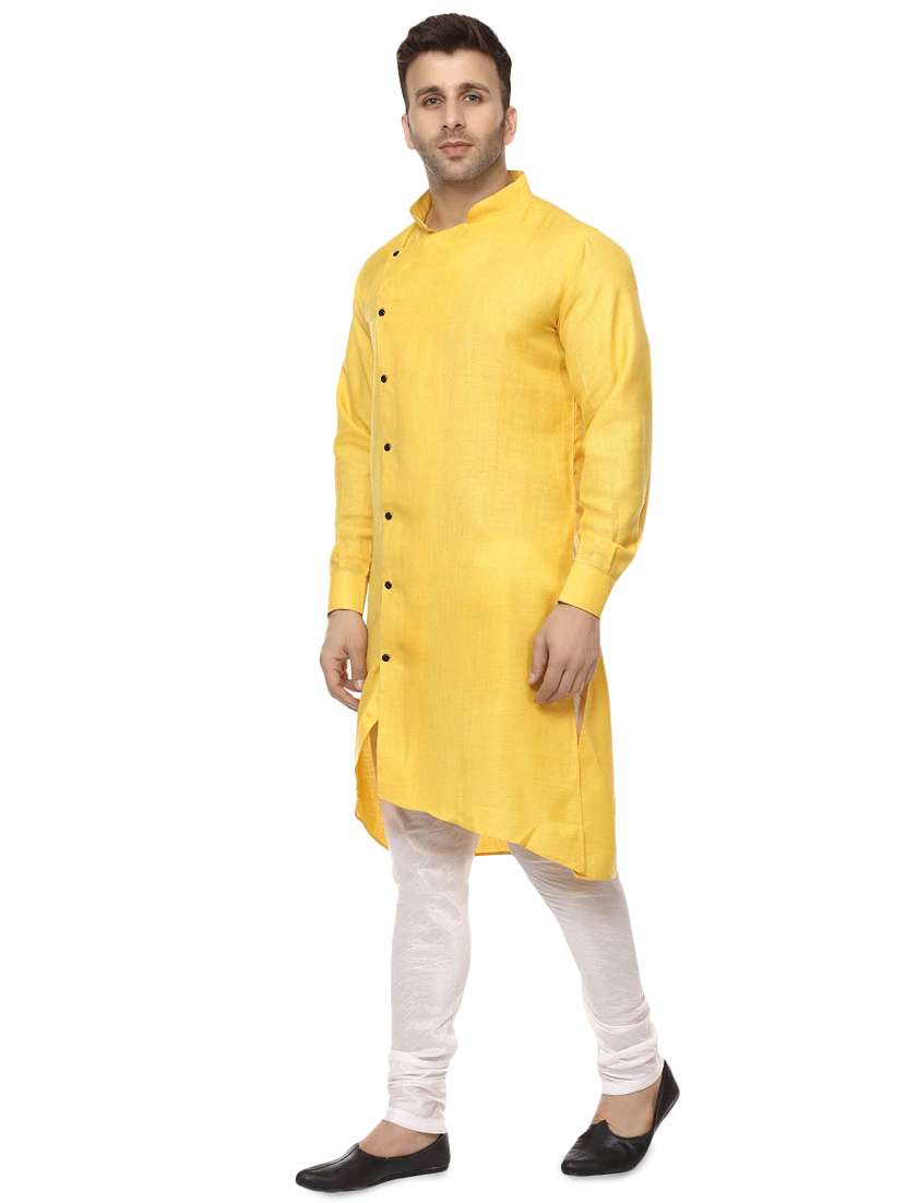 yellow cotton kurta pyjama set - 15937895 - Standard Image - 1