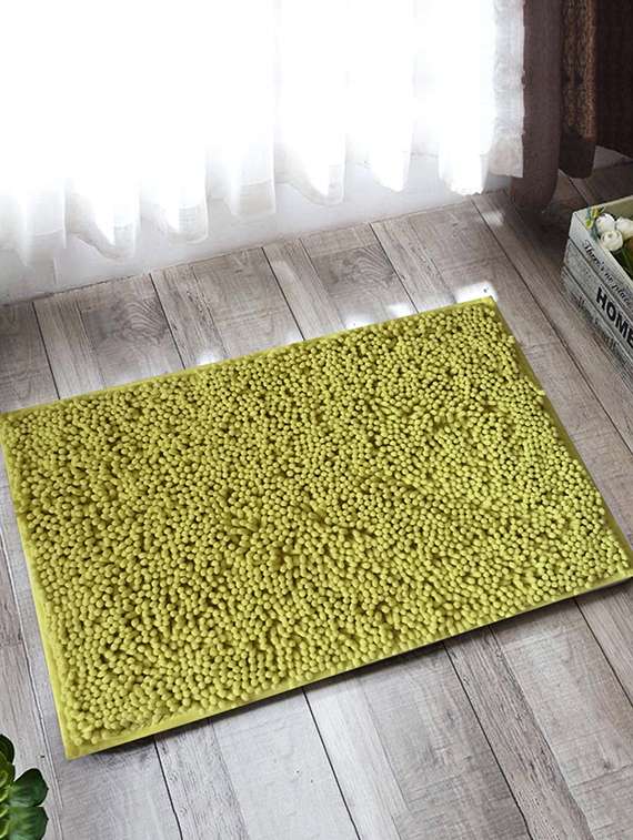 lushomes chenille olive green thick and fluffy 2200 gsm bathmat
