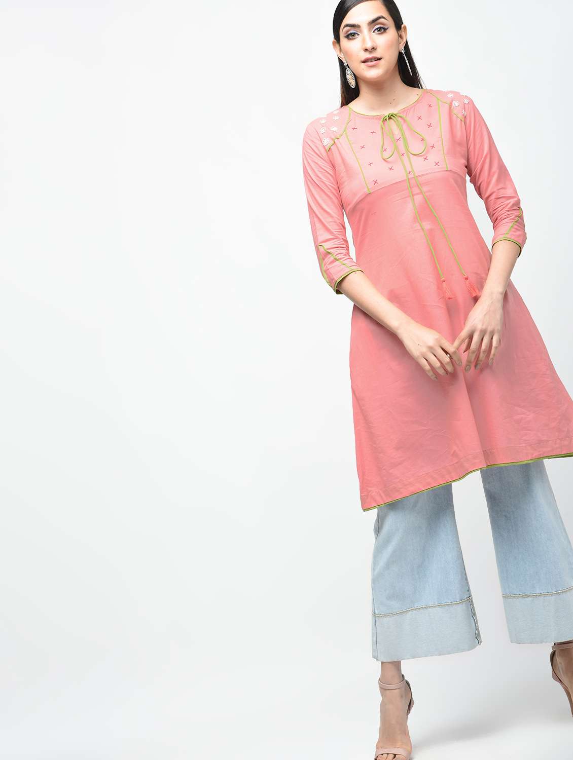embroidered a-line kurta