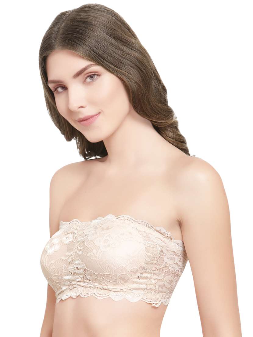 lightly padded laced tube bra - 15943899 -  Standard Image - 1