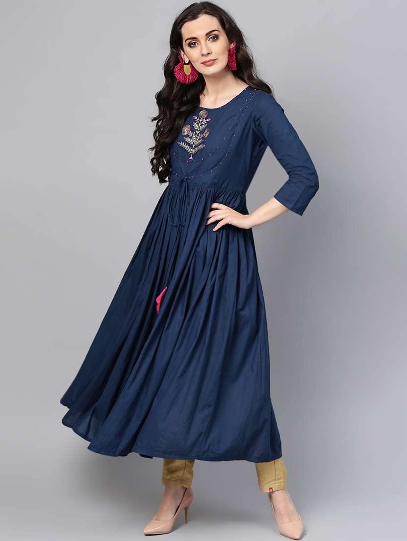 embroidered flared kurta