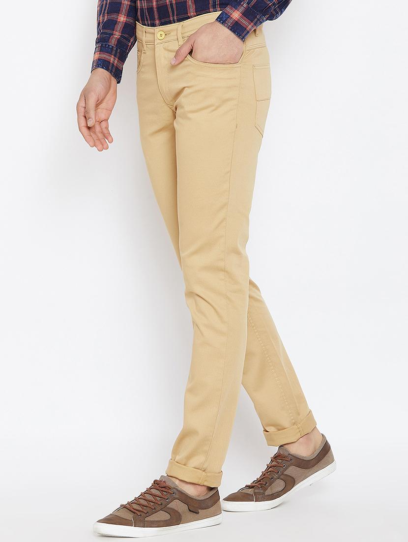 beige cotton blend chinos - 15945632 - Standard Image - 1