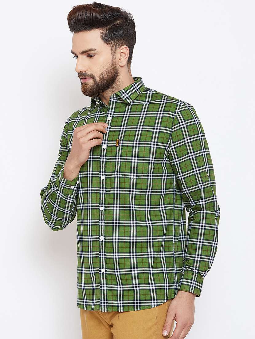 green checkered casual shirt - 15945649 -  Standard Image - 1
