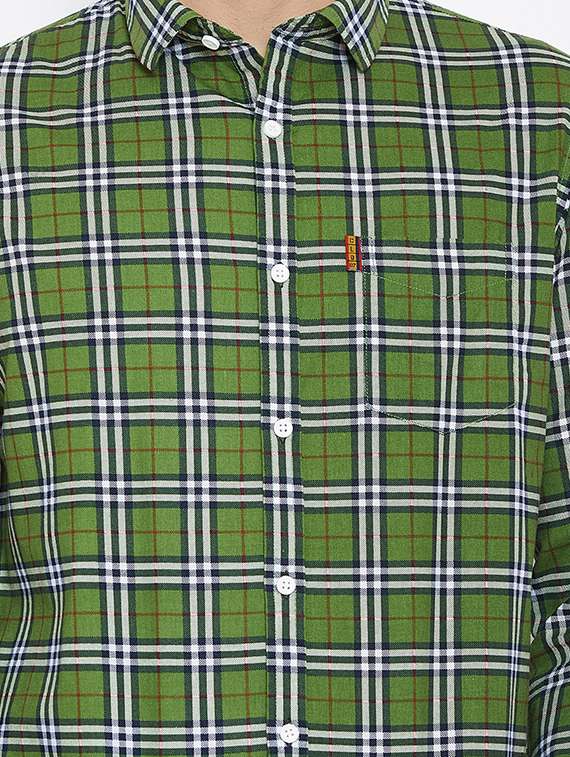 green checkered casual shirt - 15945649 - Standard Image - 4