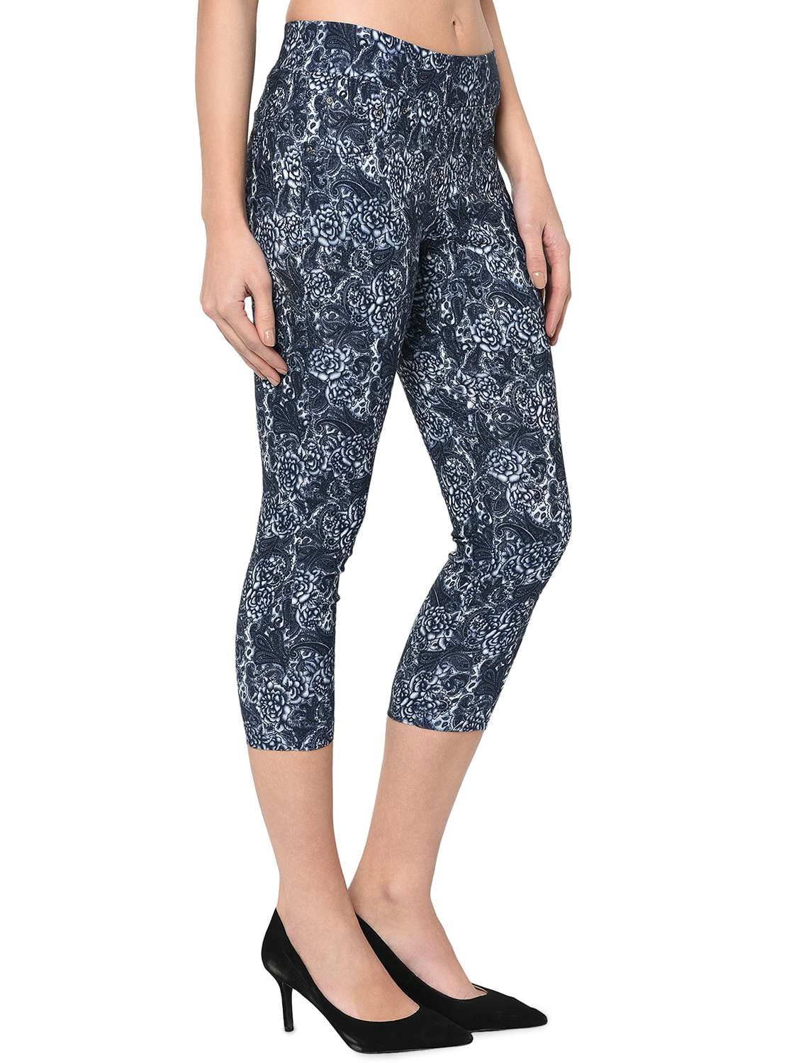 high rise floral capri - 15947339 - Standard Image - 1