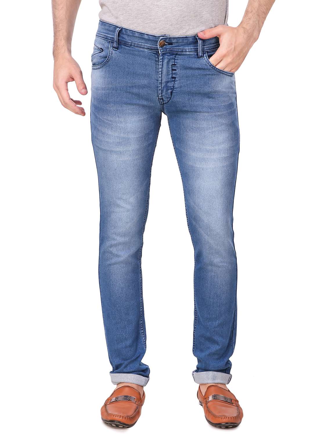 light blue denim washed jeans