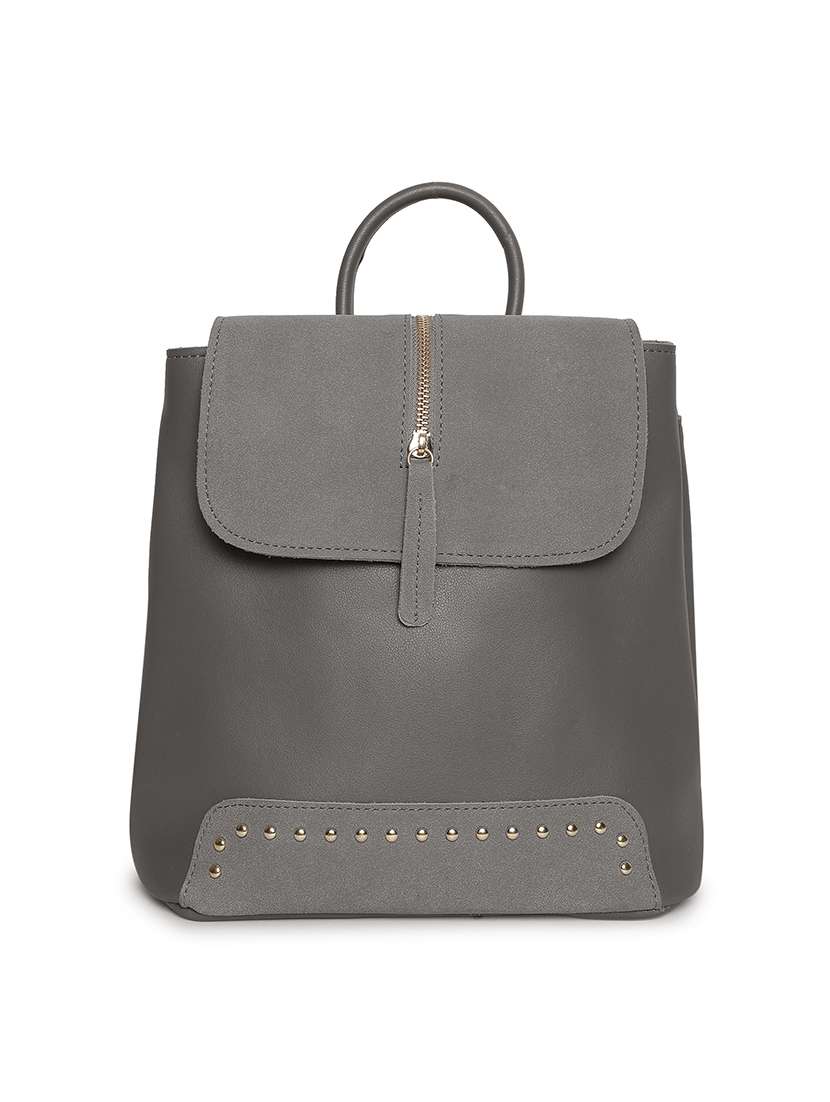 grey leatherette (pu) regular backpack