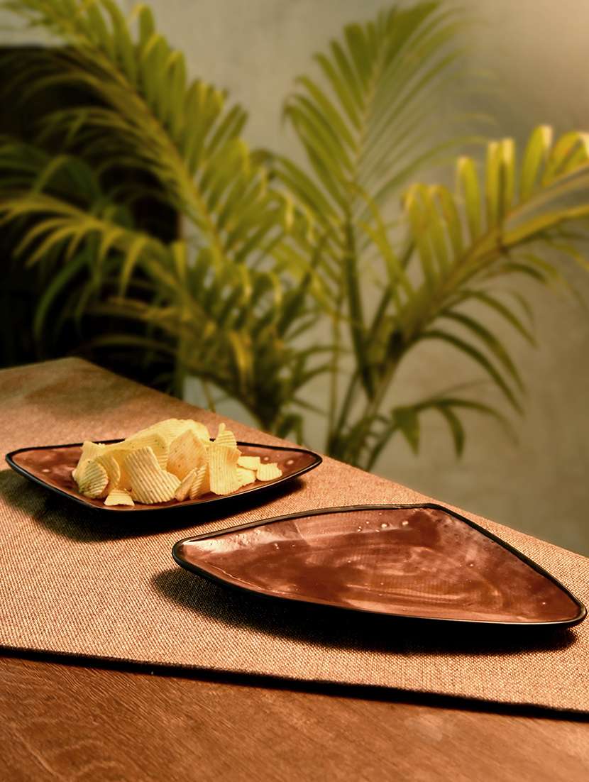 unravel india metallic studio serving platter(set of 2)