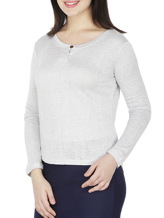 curved hem asymmetric top - 15953622 - Standard Image - 1