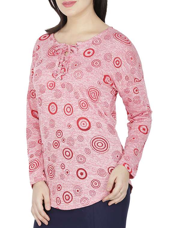 dropped shoulder lace up detail top - 15953624 -  Standard Image - 1