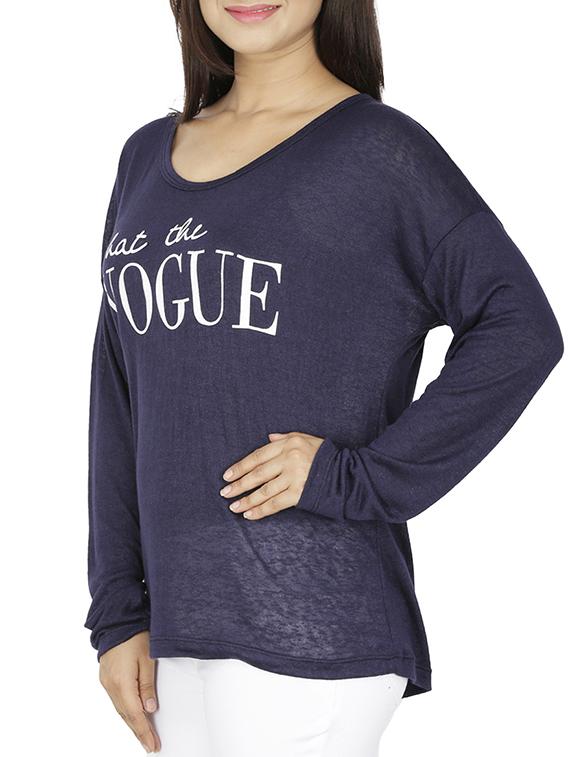 dropped shoulder letter print top - 15953732 - Standard Image - 1