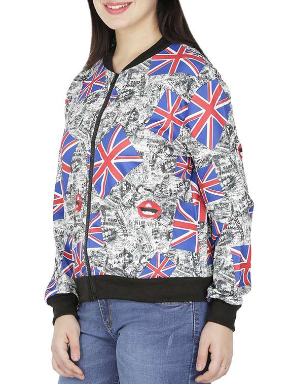 quirky print varsity jacket - 15953950 - Standard Image - 1
