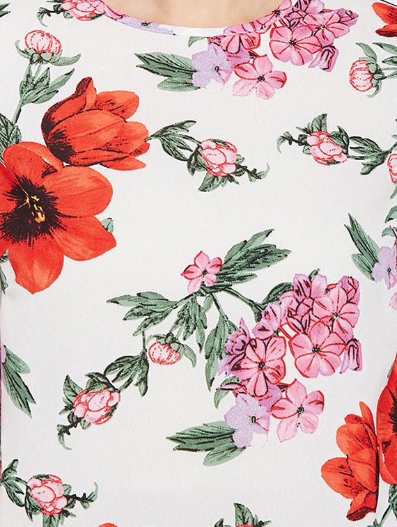 crew neck floral top - 15956992 - Standard Image - 4