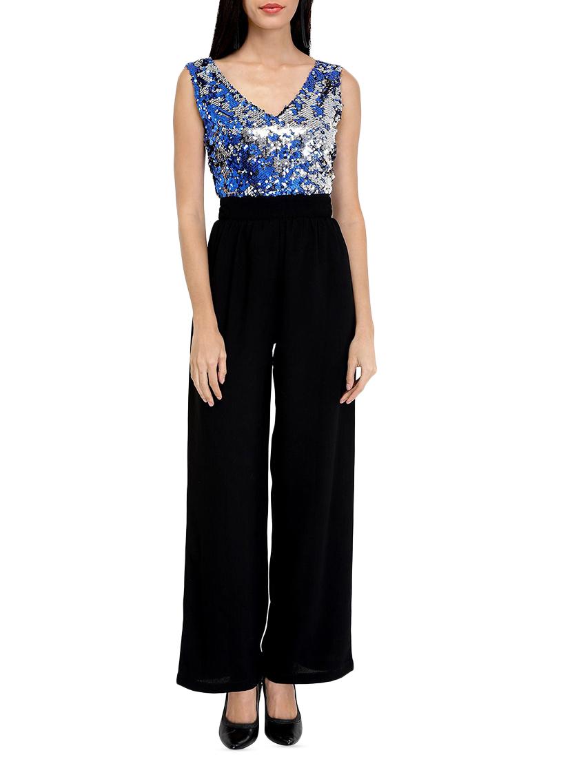 sequined flared leg jumpsuit - 15961646 -  Zoom Image - 0