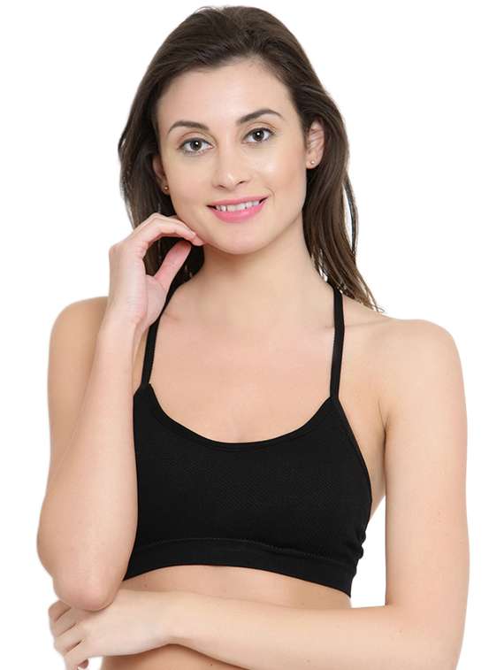 mesh paneled racer back bralette