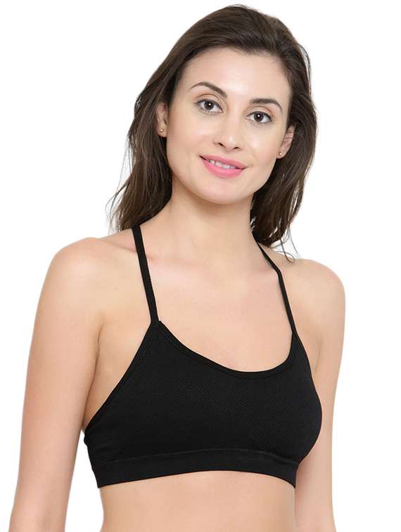 mesh paneled racer back bralette - 15962940 - Standard Image - 1