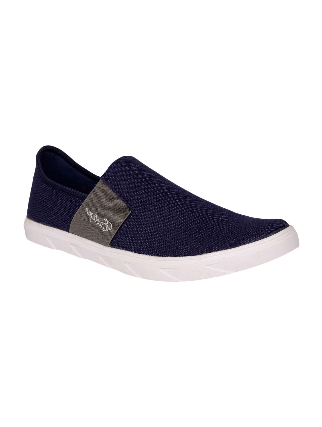 navy canvas casual slip ons