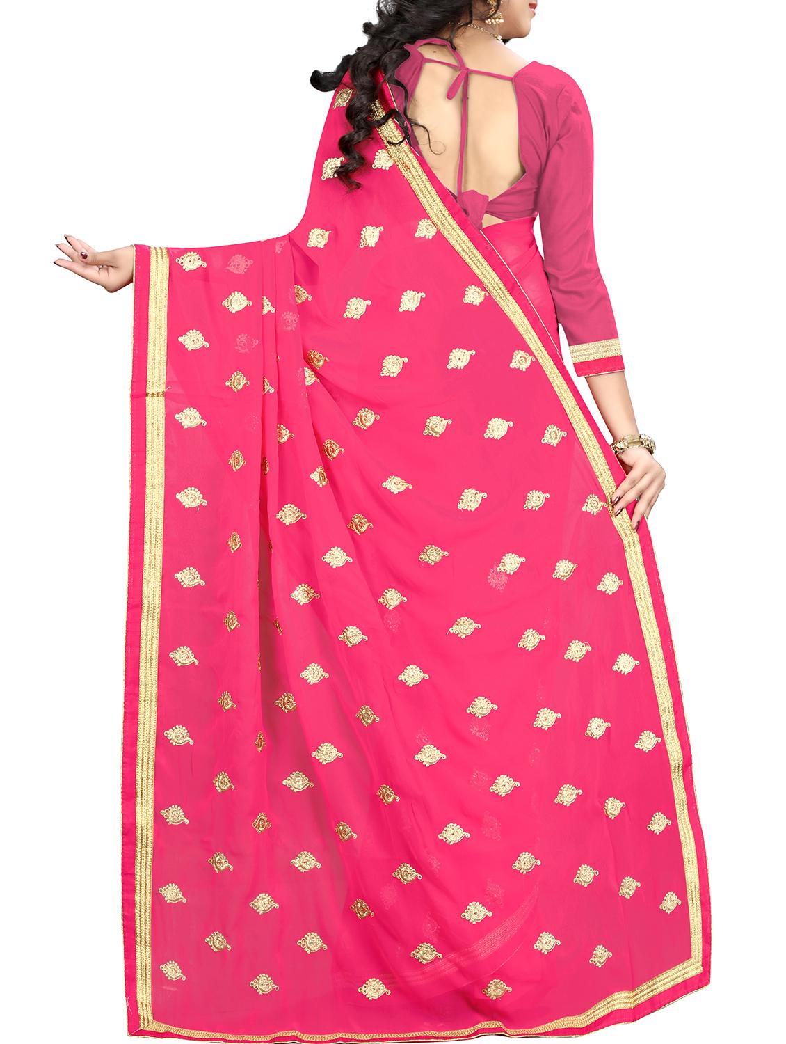 paisley embroidered saree with blouse - 15965035 -  Standard Image - 1