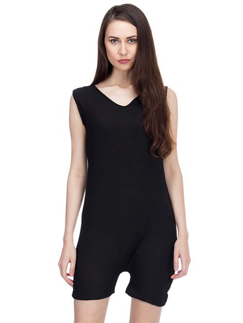 v-neck solid romper - 15966380 - Standard Image - 0