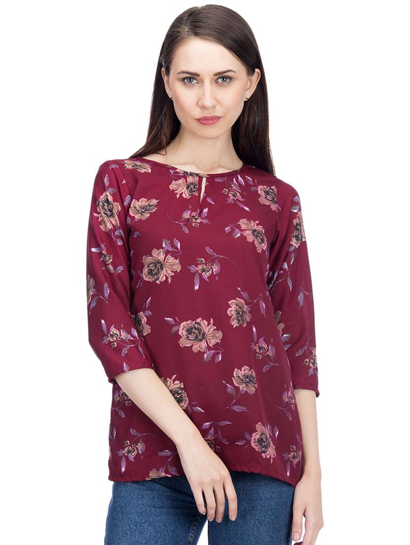 women's straight key hole neck top