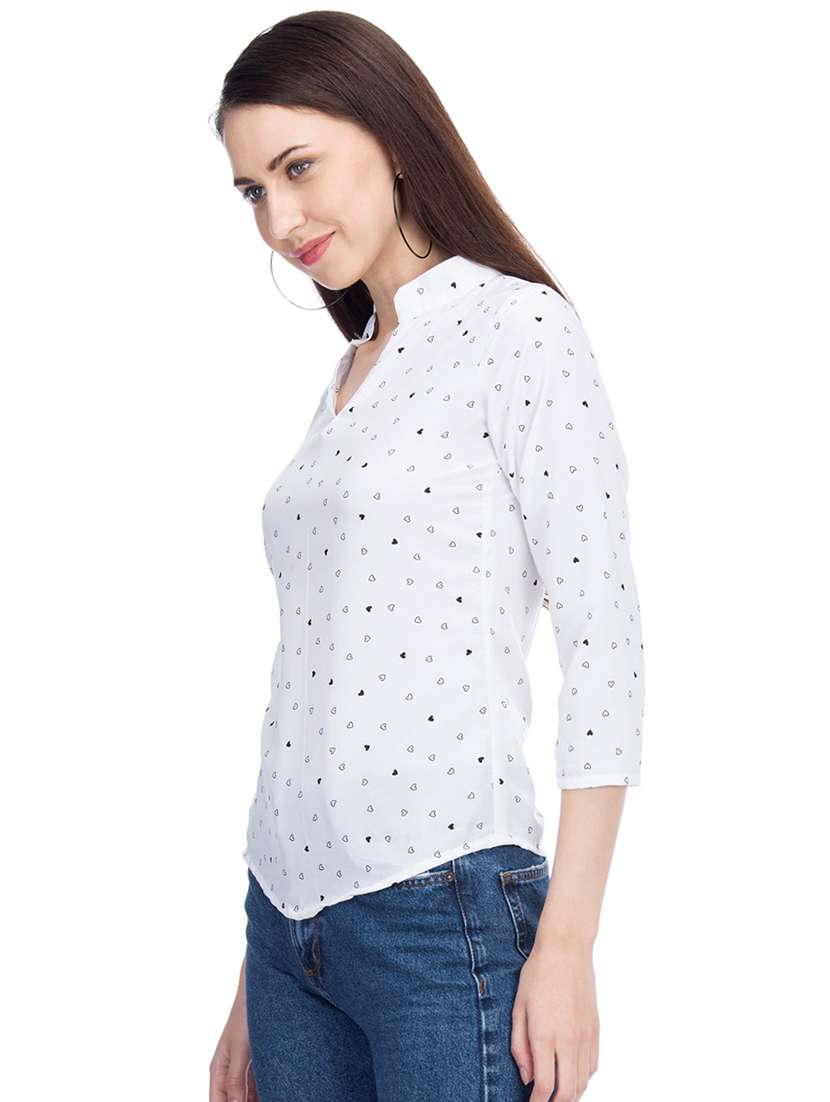 women's straight mandarin neck top - 15966510 -  Standard Image - 1