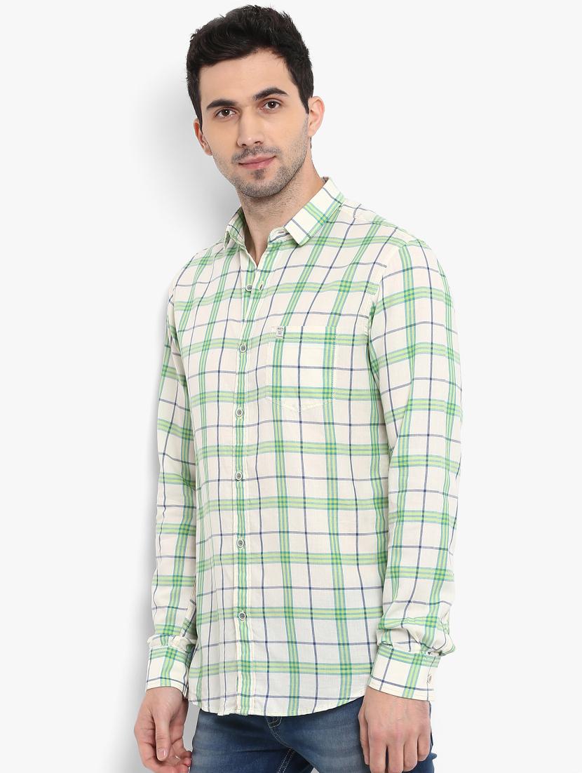 green checkered casual shirt - 15968449 - Standard Image - 1