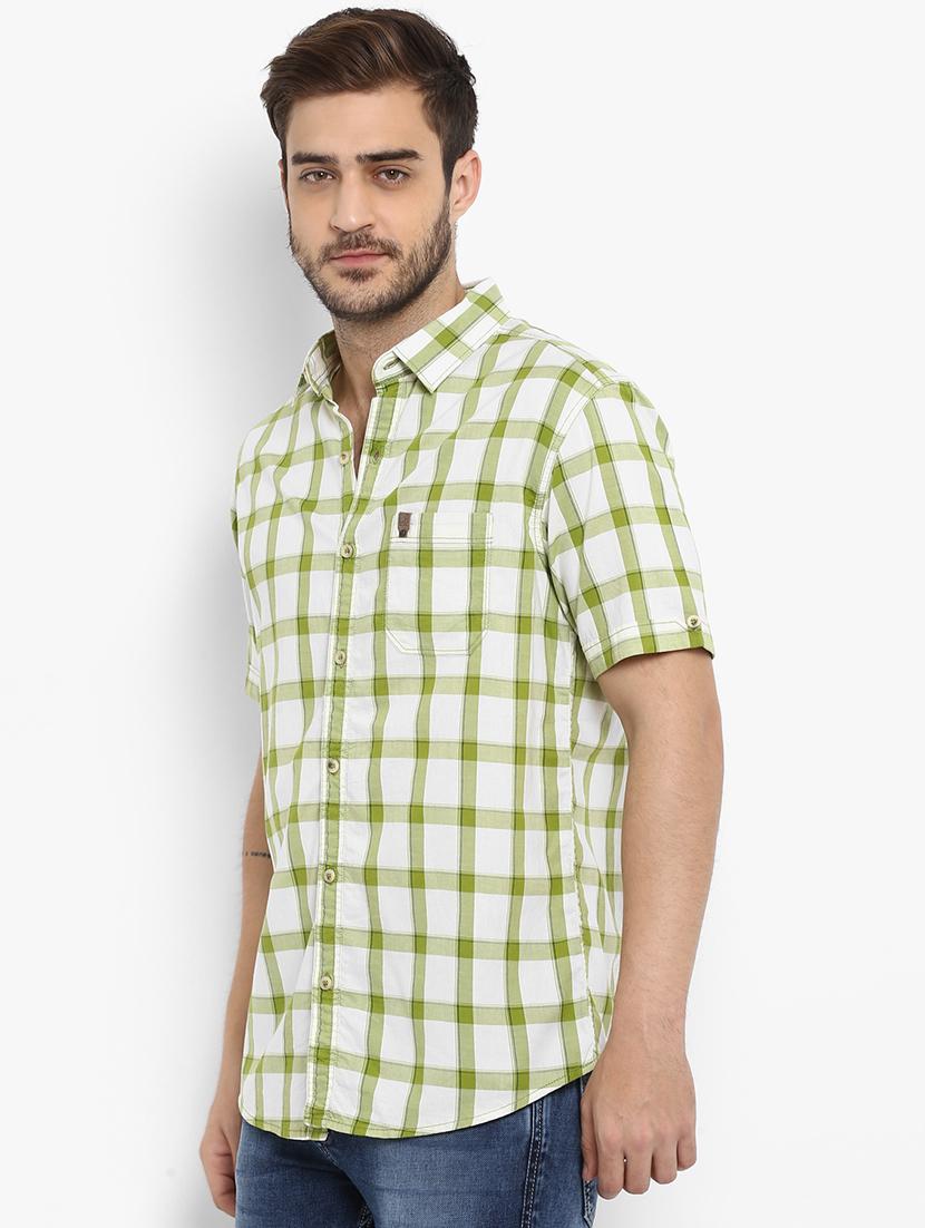 green checkered casual shirt - 15968458 - Standard Image - 1
