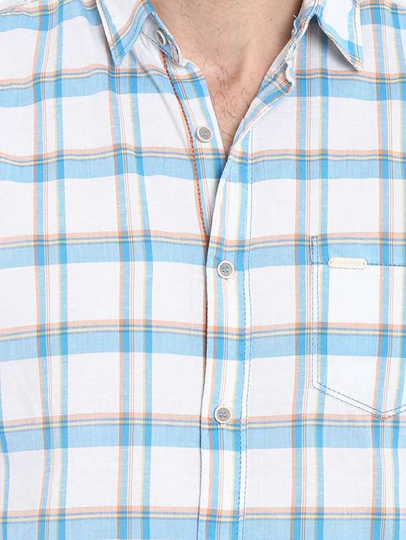 blue checkered casual shirt - 15968466 - Standard Image - 4