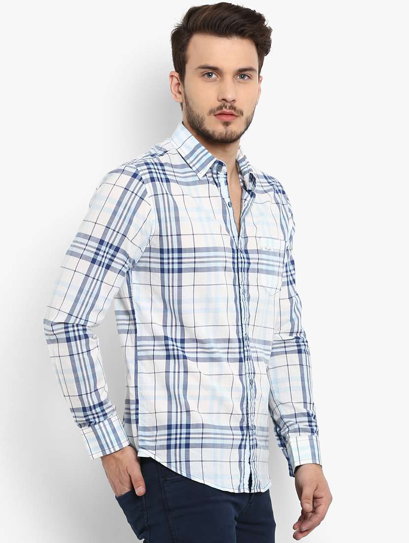 blue checkered casual shirt - 15968471 -  Standard Image - 1