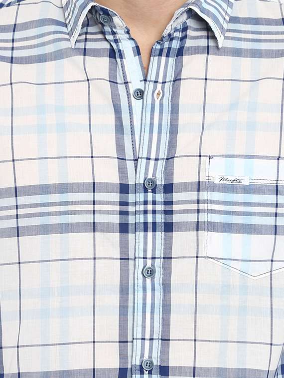 blue checkered casual shirt - 15968471 - Standard Image - 4