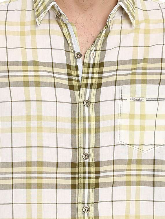 yellow checkered casual shirt - 15968472 - Standard Image - 4